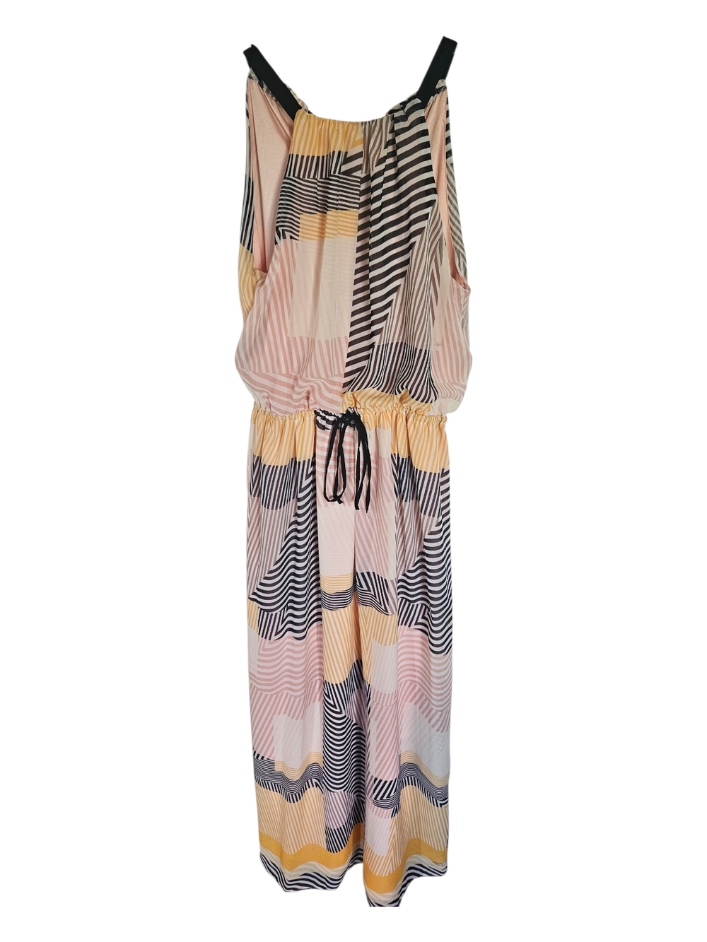 Vince Camuto Pink, Yellow & Black Geometric Maxi Dress